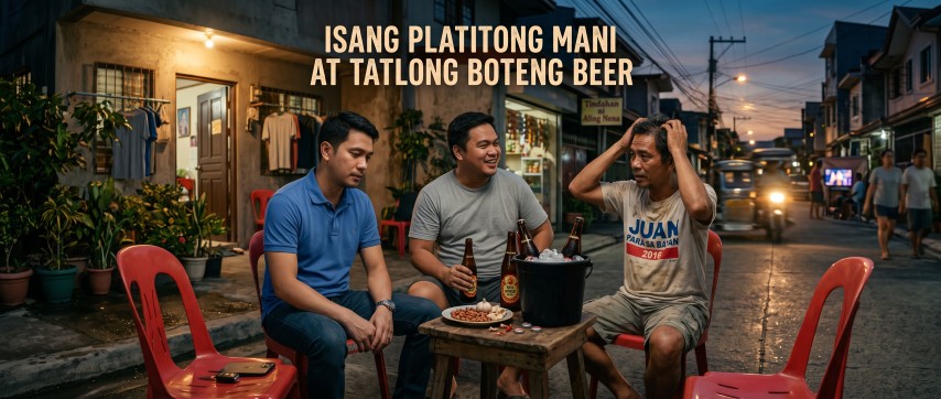 Isang Platitong Mani at Tatlong Boteng Beer, Kwentong Barkada